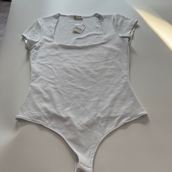 Intimately By Free People Tops - Women’s White Square Neck Short Sleeve Bodysuit